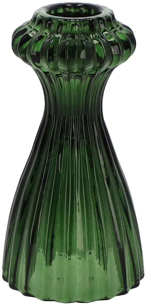 Kerzenleuchter dunkelgrün 12 cm | Glas |