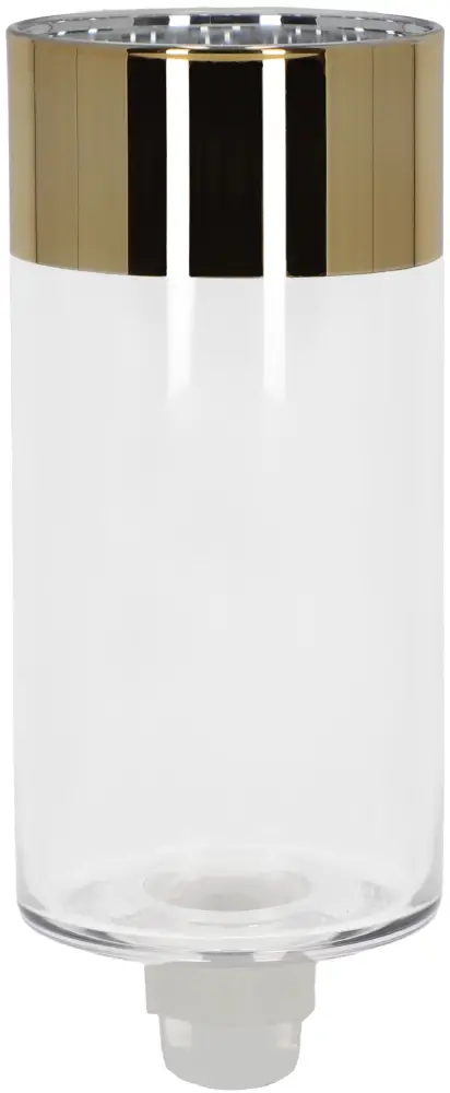 Glasaufsatz Zylinder L | klar, Goldrand |