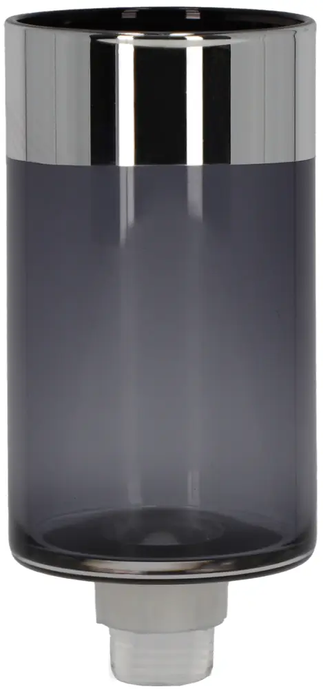 Glasaufsatz Zylinder M | grau. Silberrand |