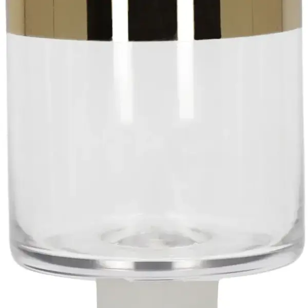 Glasaufsatz Zylinder S | klar, Goldrand |