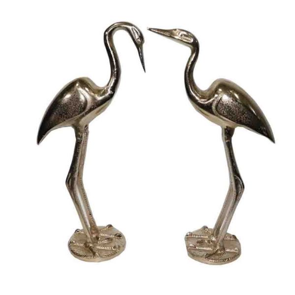 Kraniche 2er Set | Aluguss gold |