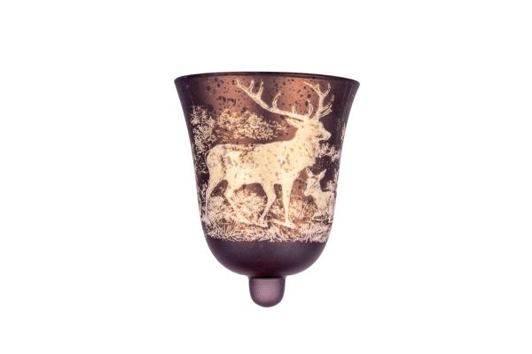 Glasaufsatz Hirsche | Glas braun |