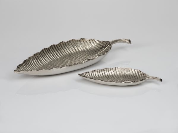 Blattschale groß | Aluguss silber |