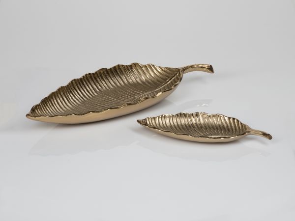 Blattschale klein | Aluguss gold |