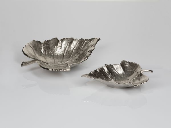 Blattschale groß | Aluguss silber |