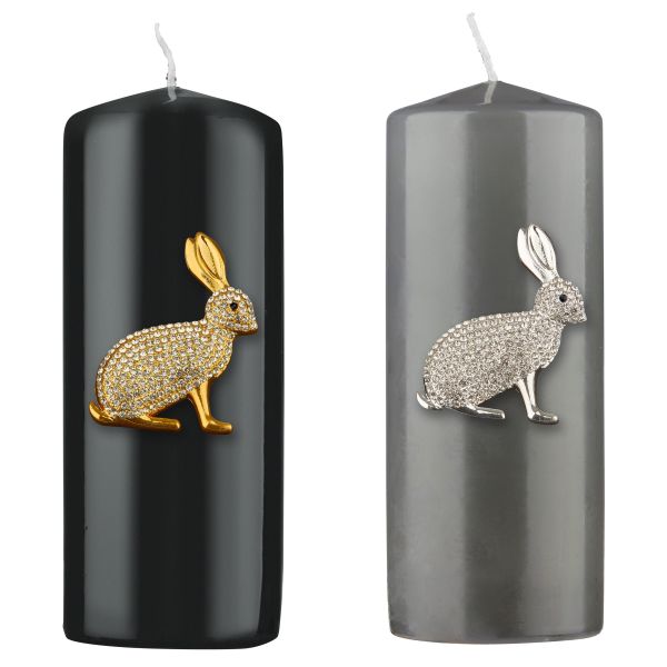 Kerzenpin, Hase | Strass, silber |