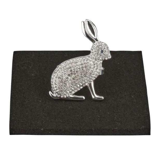 Serviettenring, Hase | Strass, silber |