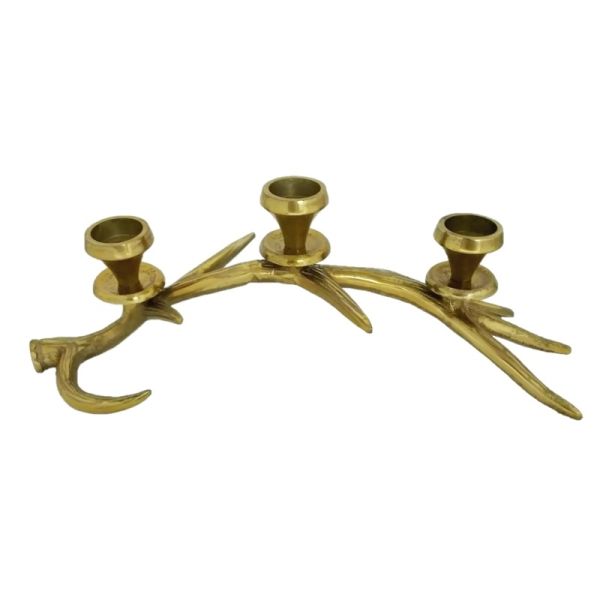 Geweih Leuchter 3er | Aluguss gold |