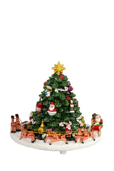 Spieluhr Baum Rentiere Nicolaus Schlitten | Santa Claus is coming to town |